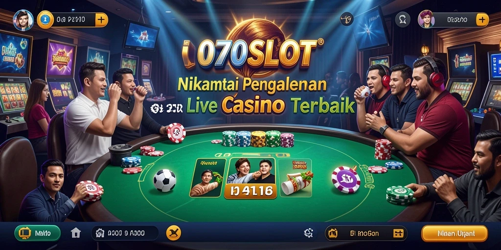 Tampilan menarik saat dealer langsung mengelola permainan di 070SLOT.