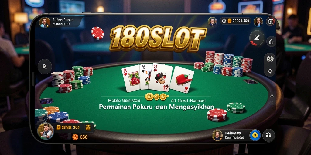 Tampilan gameplay Poker yang menegangkan di 180SLOT.