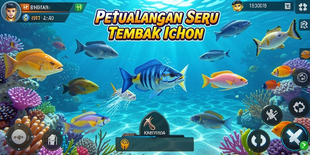 Tangkapan layar utama menunjukkan gameplay seru Tembak Ikan.