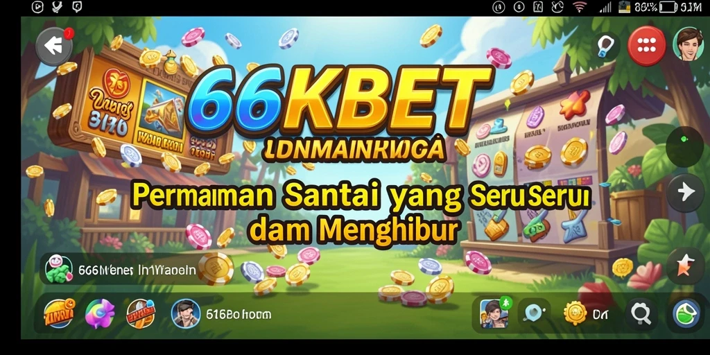 Tampilan gameplay 66KBET dengan desain menarik dan penuh warna.