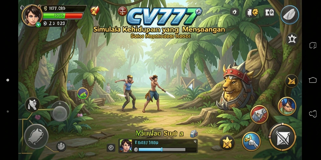 Screenshot gameplay menunjukkan interaksi dinamis di CV777.