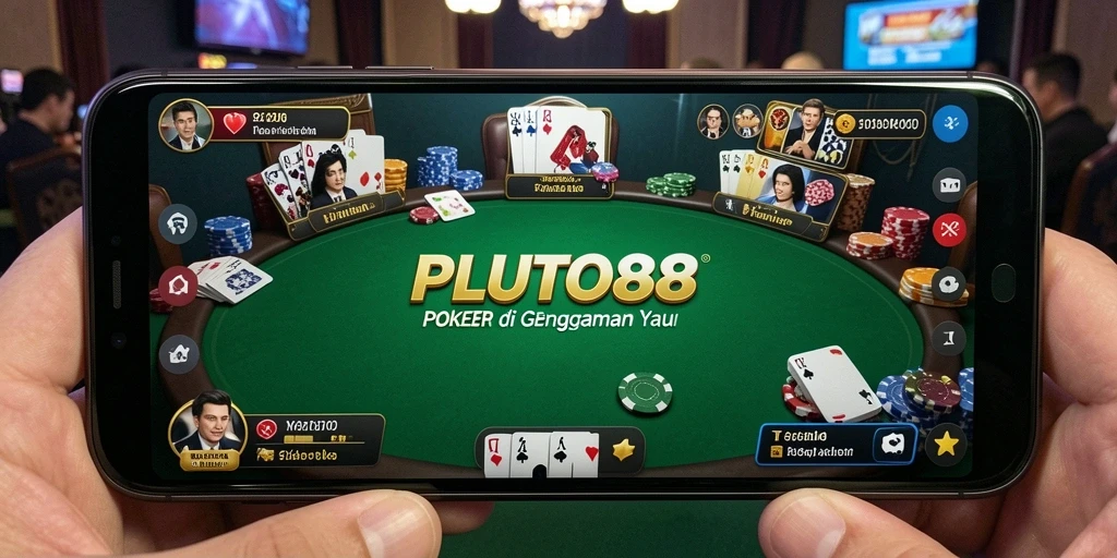 Screenshot dari gameplay seru dalam aplikasi Poker PLUTO88.