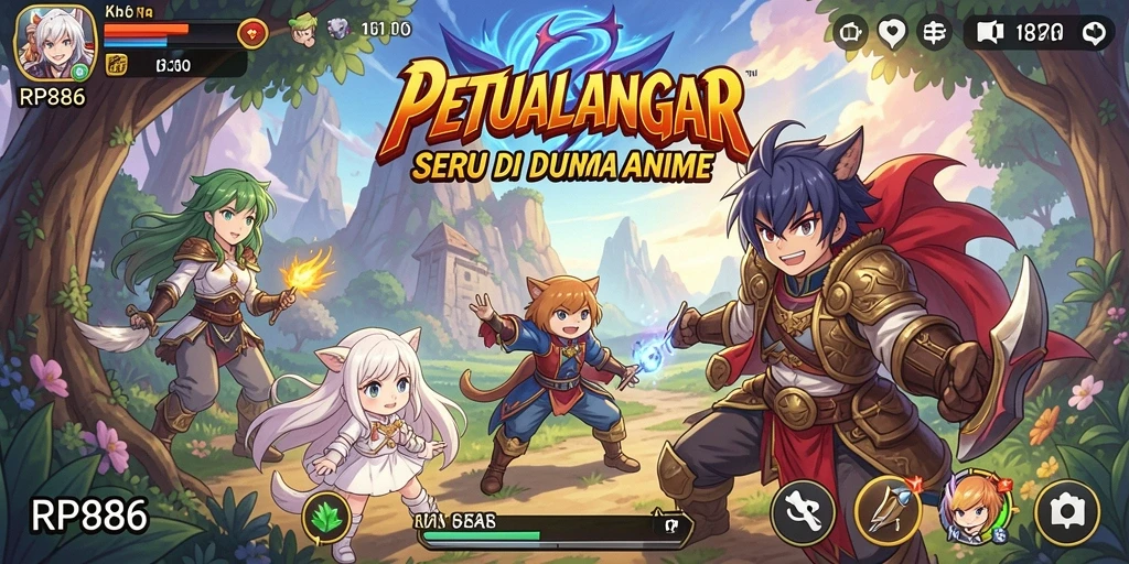 Screenshot dari gameplay anime yang memukau di RP886.