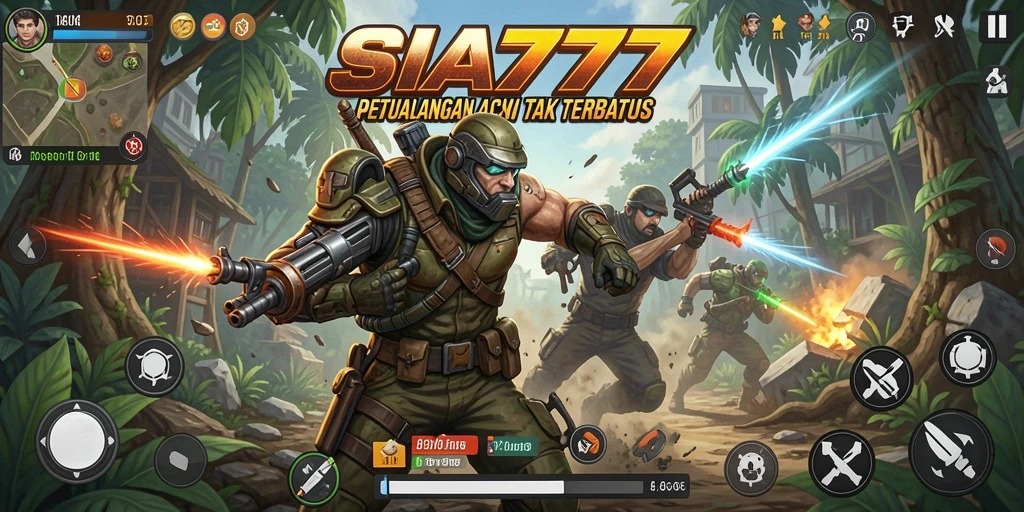 Tangkapan layar gameplay SIA777 yang menampilkan aksi bertempur yang intens.