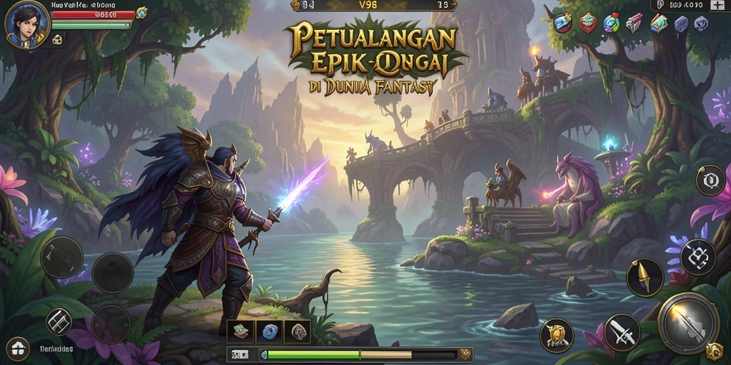 Tangkapan layar V98 menampilkan aksi petualangan yang mendebarkan.